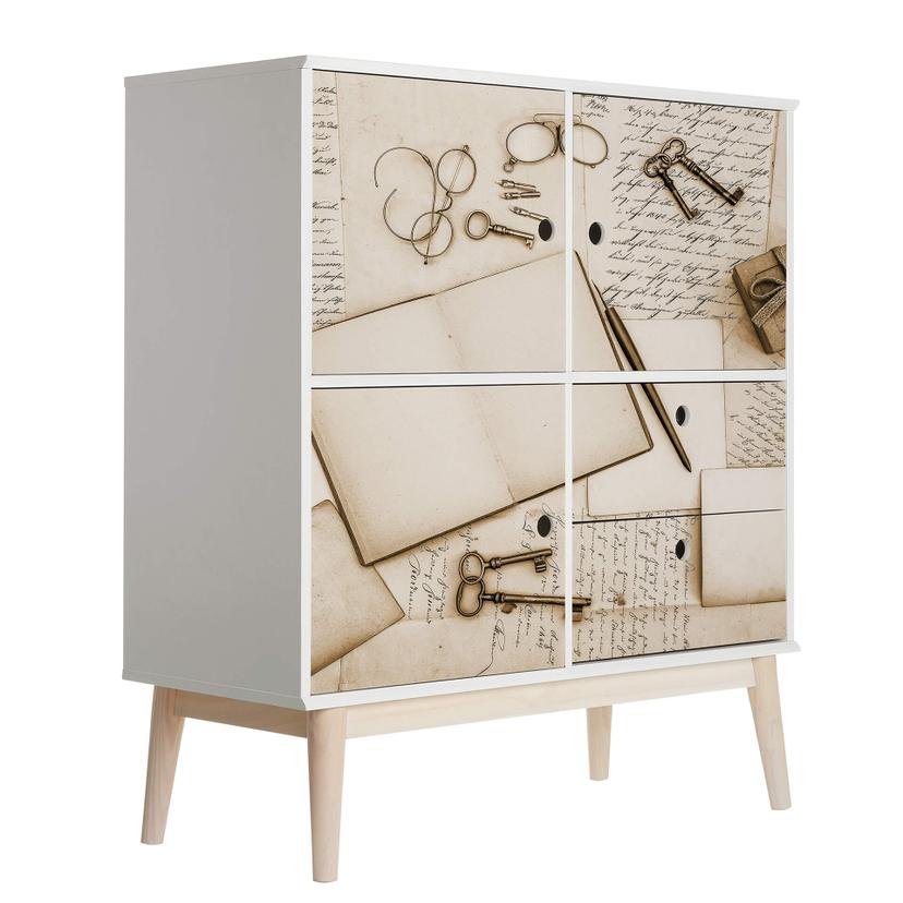 Pellicole per mobili, pellicole decorative - cancellabili - Vecchie lettere 02