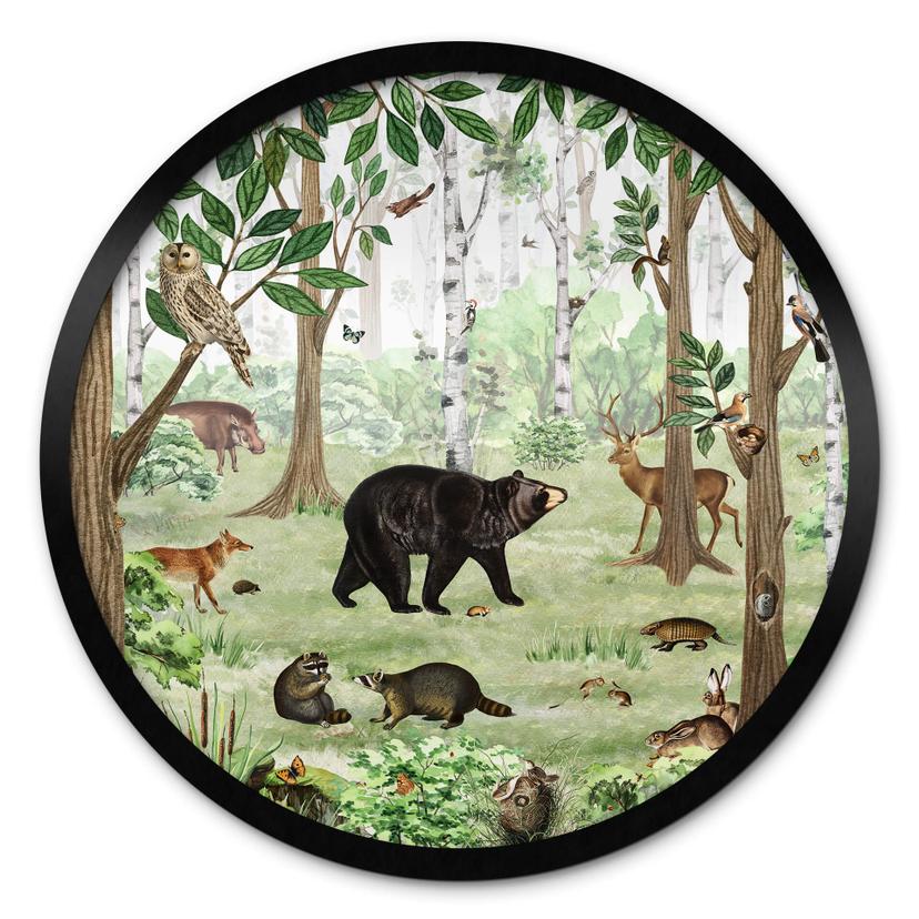 Poster rond Kikki Belle - Objet Caché Forêt