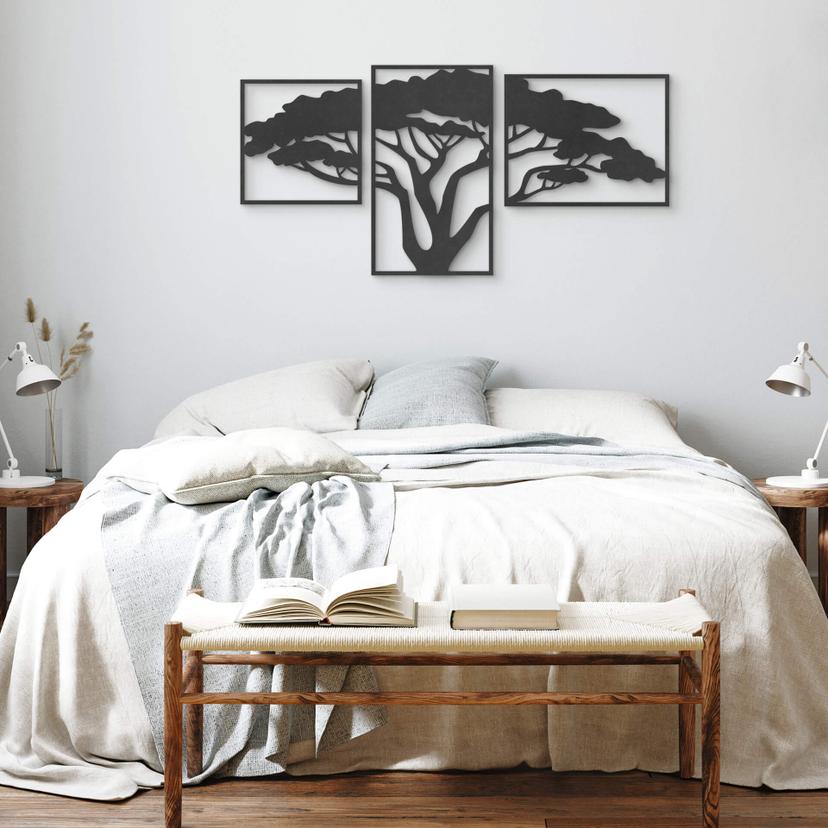 Decoración en madera MDF Árbol africano (3 piezas)