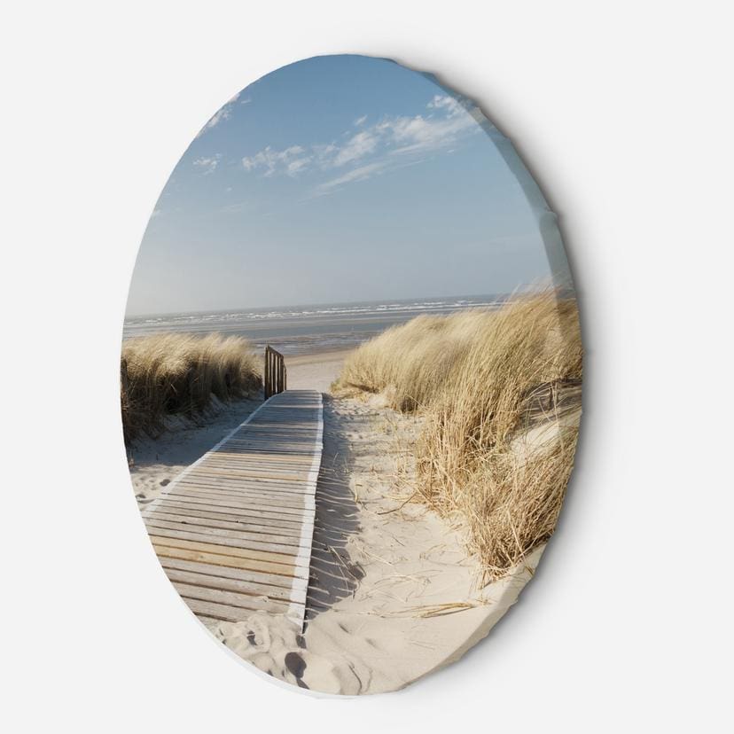Rundt lærredsbillede hav strand klitter