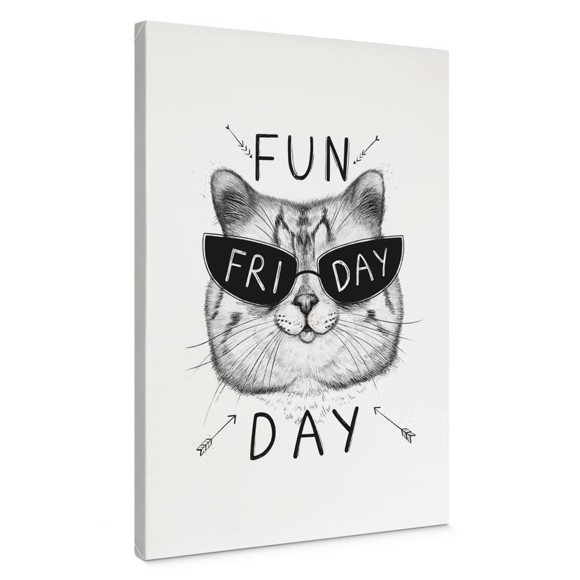 Canvasbillede Kat med solbriller - Fun Friday Cat - Korenkova