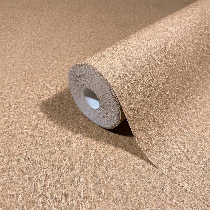 Non-woven tapet i brunt strukturerat gipsutseende vanligt