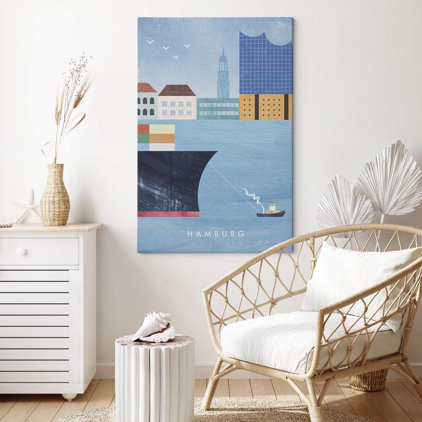 Canvas Rivers - Hamburg met de Haven