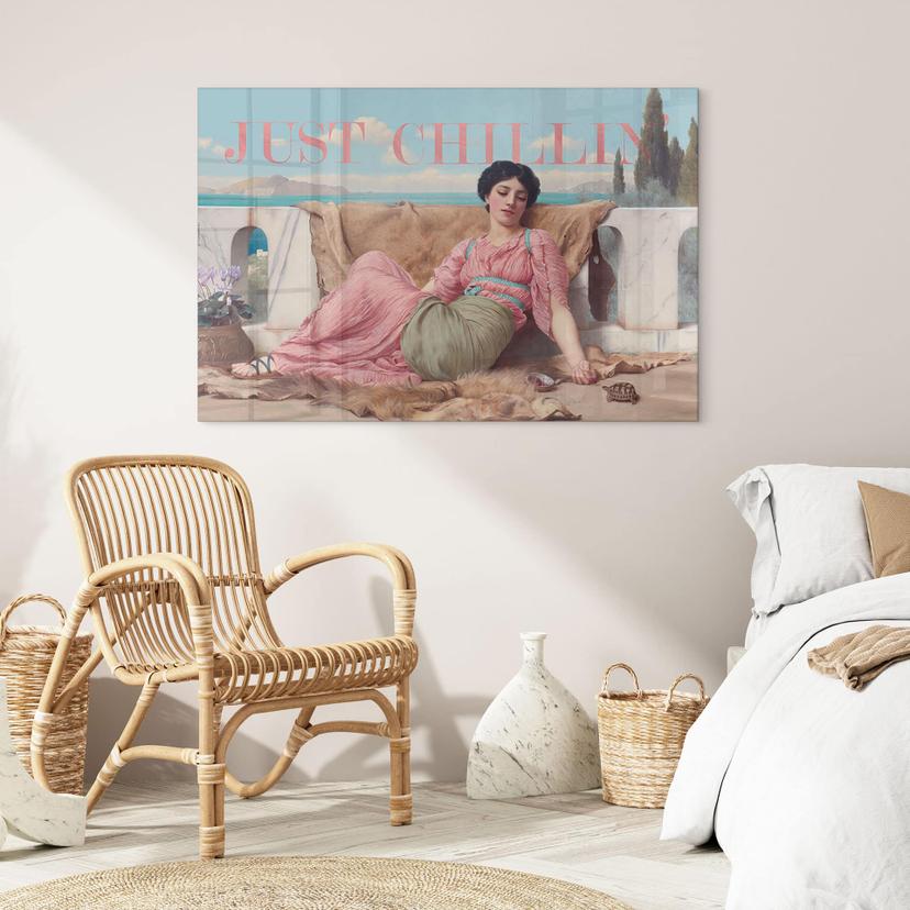 Stampa su vetro acrilico Just Chillin - Ispirato da John William Godward