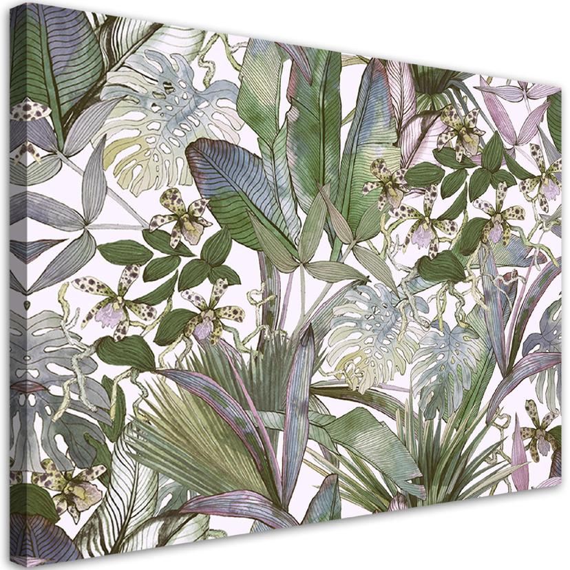 Canvasbillede, Tropiske monstera-blade