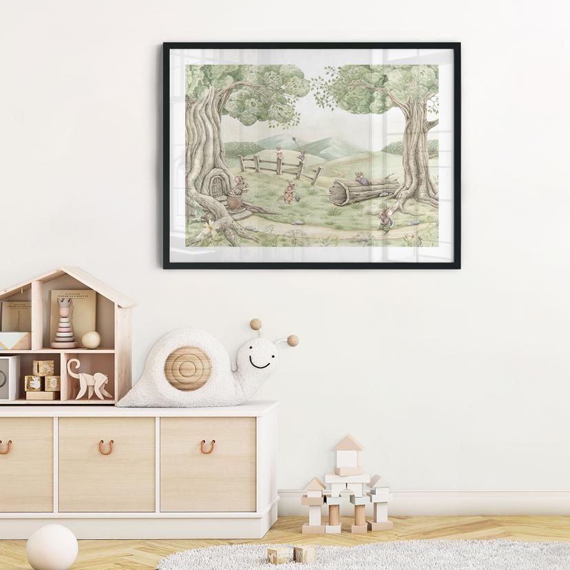 Poster Famiglia di topi nella foresta - Kikki Belle