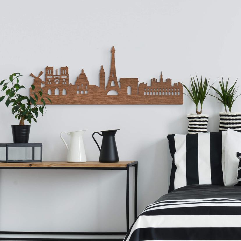 Chapa de caoba Wood art - Skyline Paris