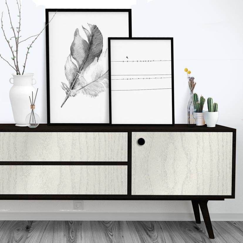 Dekofolie White Holzoptik - selbstklebend