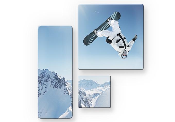 Tableau en verre - Snowboarder ( 3 parties)
