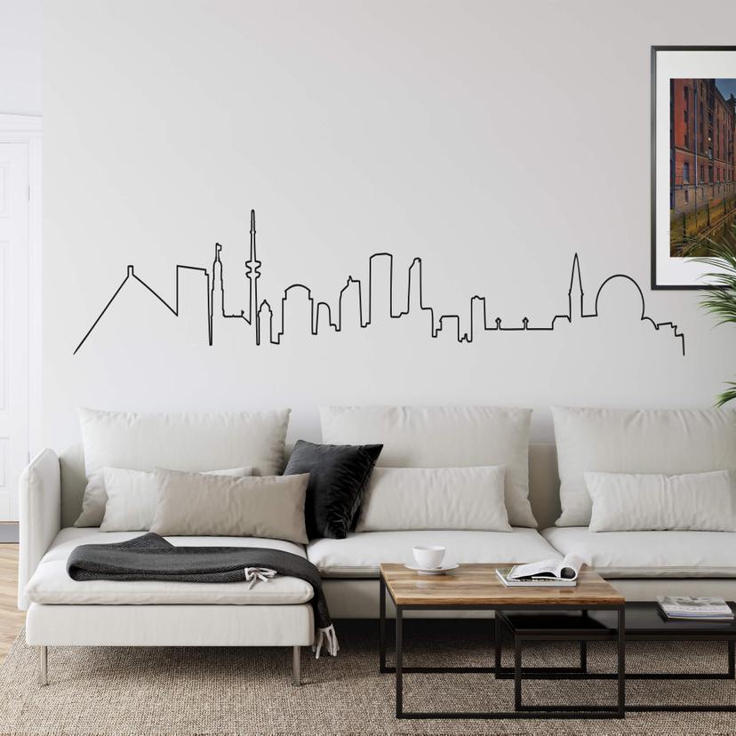 Muursticker Hamburg Skyline