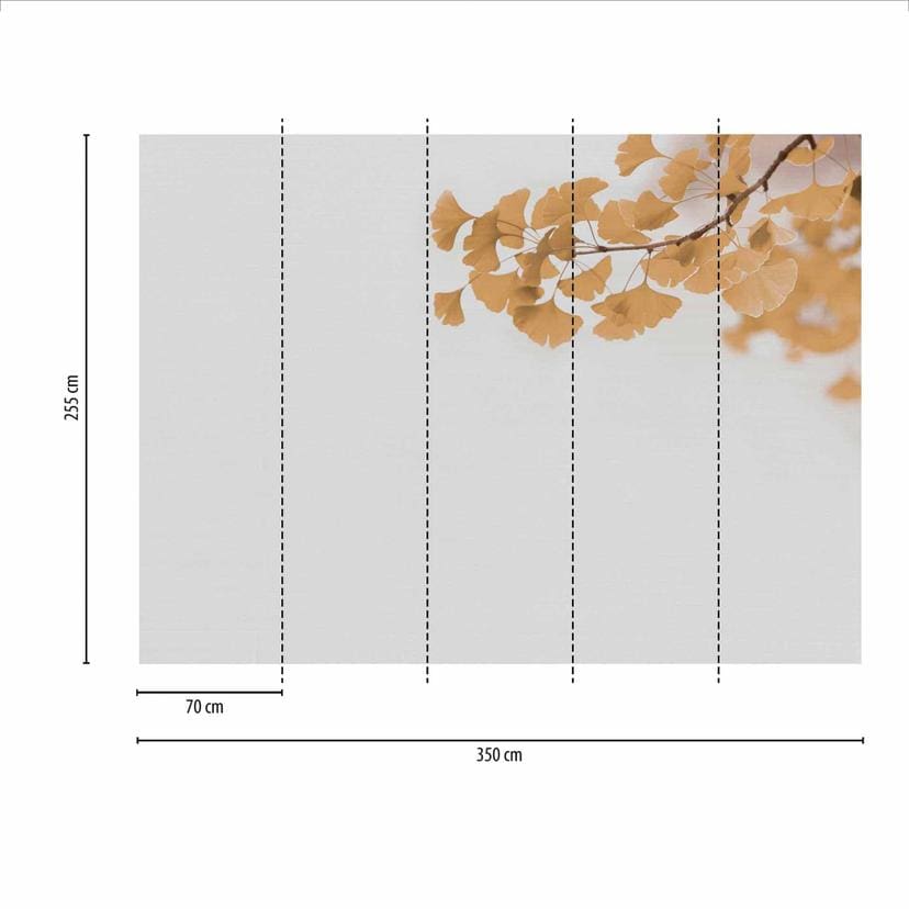 Ginkgo2 Carta da parati effetto cemento in grigio-marrone - Carta da parati in tessuto non tessuto D