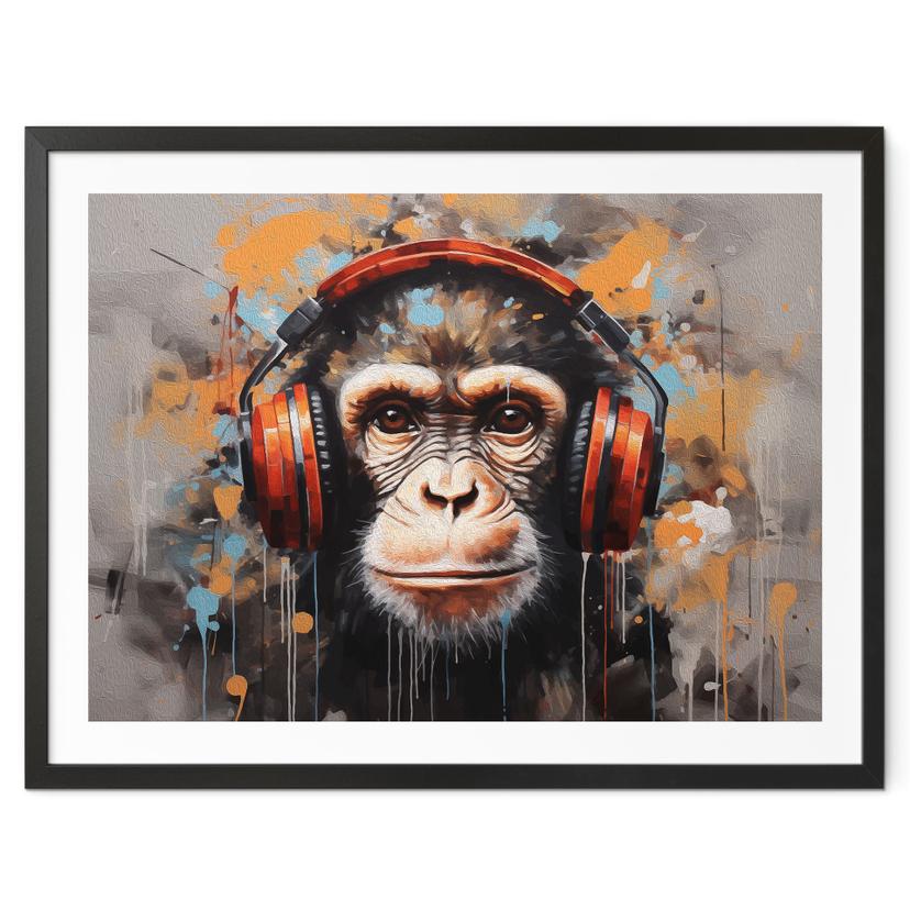 Póster DJ mono con auriculares - Magnusson