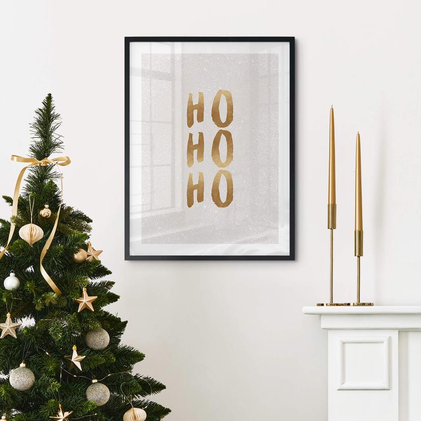 Poster Weihnachten - Ho Ho Ho in Gold - Orara Studio