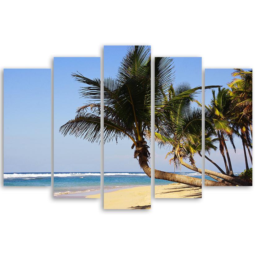 Stampa su tela 5 pezzi Tropical Beach Ocean Palm Trees