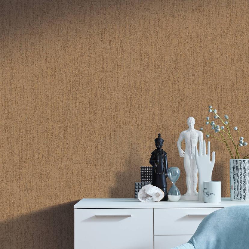 SCHÖNER-WOHNEN non-woven tapet, vægbeklædning brun, guld