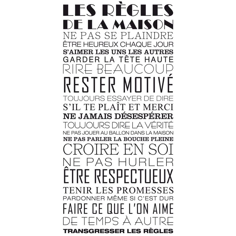 Adesivo murale - Règles de la maison