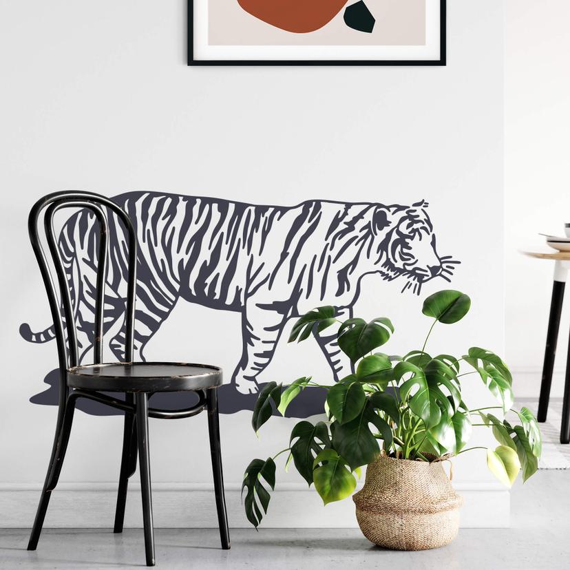 Muursticker Tijger Silhouet