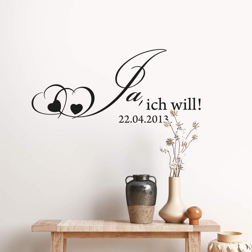 Wandtattoo + Datum Ja, ich will