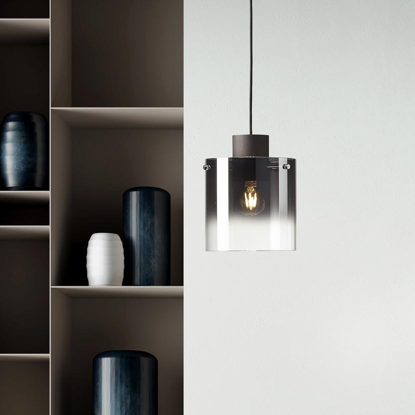 Pendelleuchte Benett, braun, 120 x 20 cm, Glas Pendelleuchte