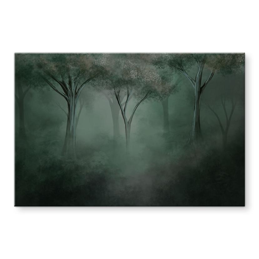 Spatscherm forest magic in de ochtendmist groen - Ms Tiff