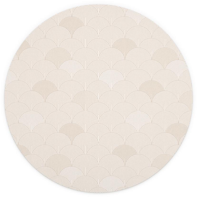 Fototapet Abstrakta halvcirklar i mjuk beige - Bloomery Decor - Rund - Självhäftande/non-woven
