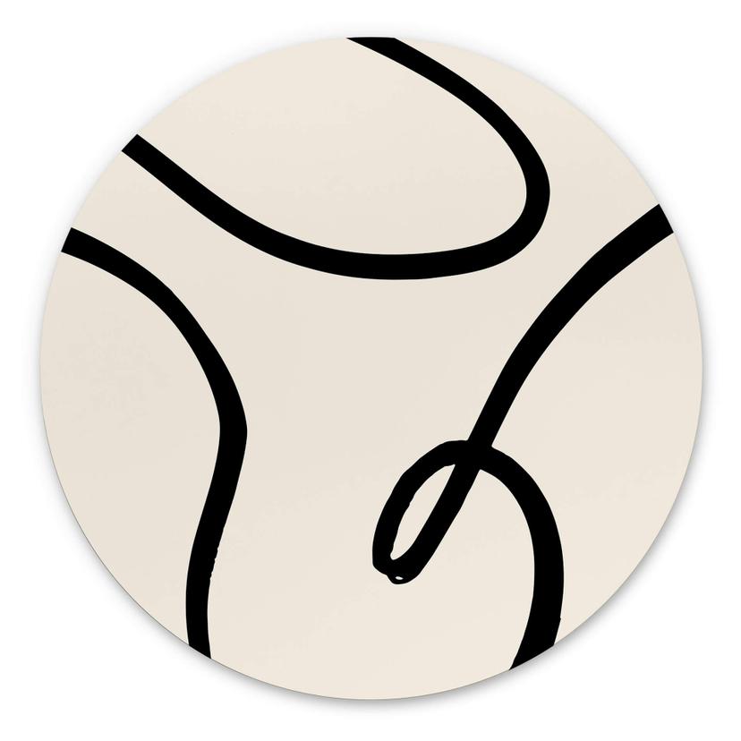 Tableau sur alu-Dibond rond 1X Studio - Abstraction curviligne