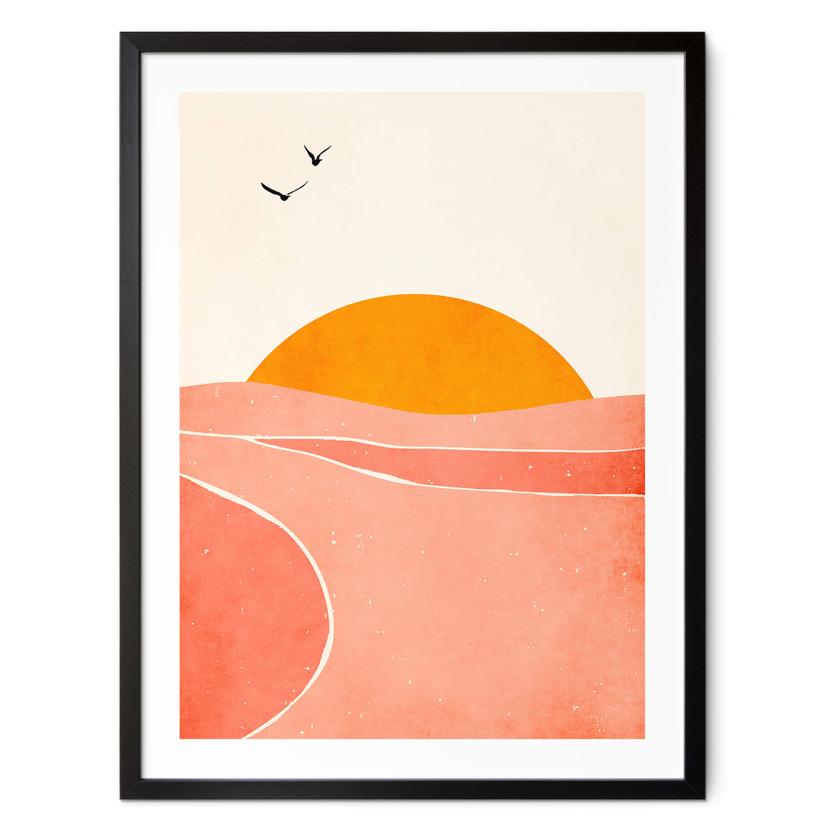 Póster Paisaje - Amanecer en el campo - Kubistika