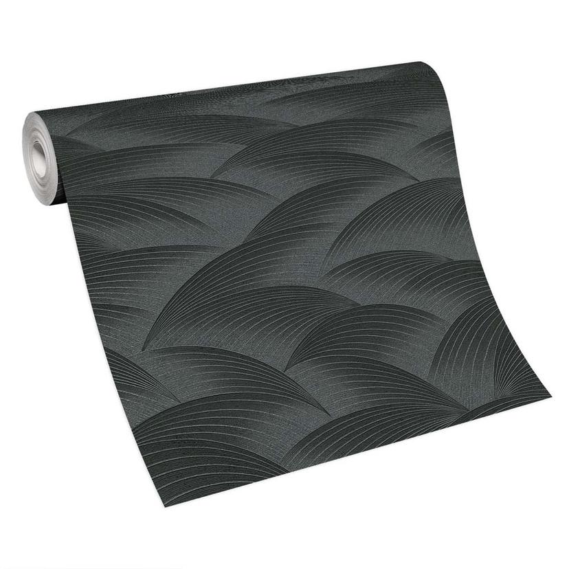 Korrugerad tapet, mönstrad tapet Fashion for Walls 4 av Guido Maria Kretschmer svart