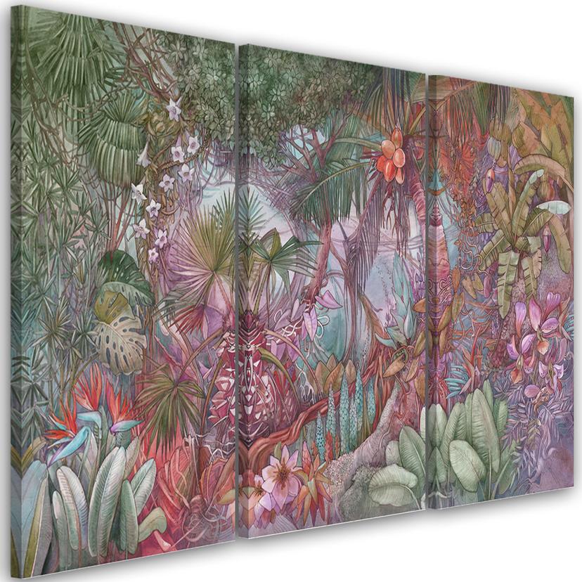 Impression sur toile en 3 parties, Deep Jungle