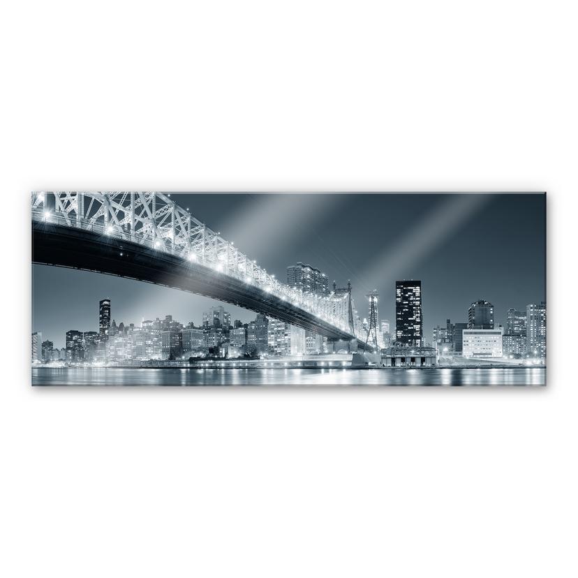 Tableau en verre acrylique - New York at Night 3 - Panorama