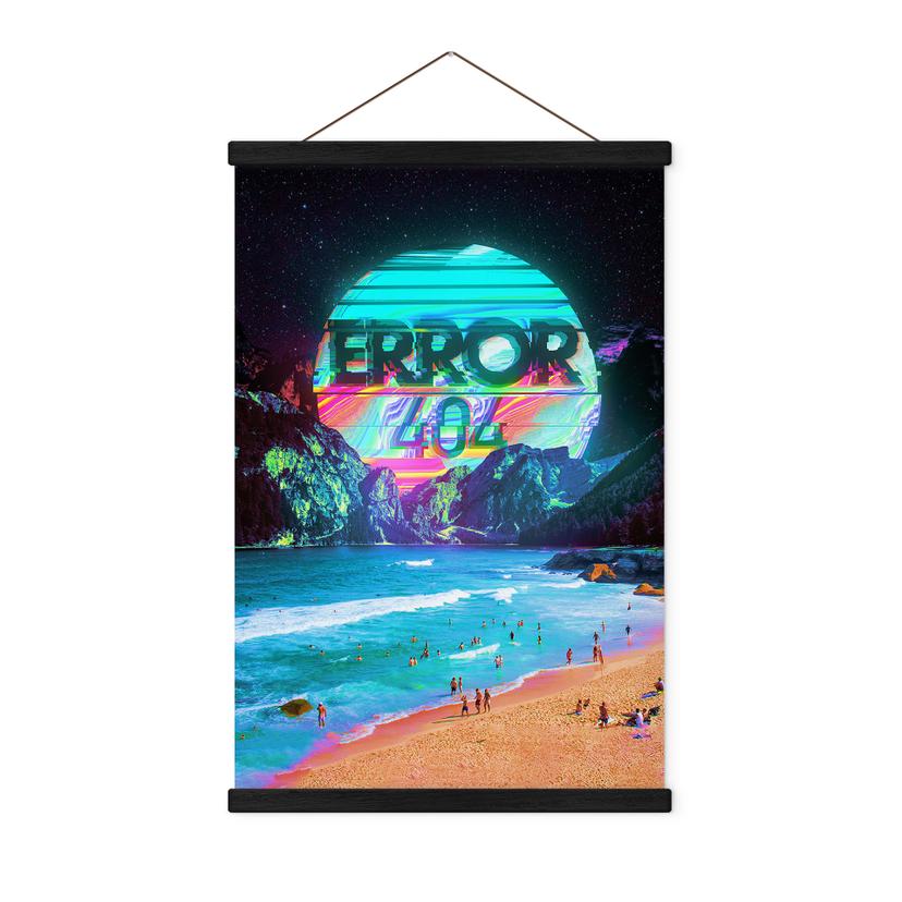 Tekstil plakat Error 404 på stranden - Nicebleed