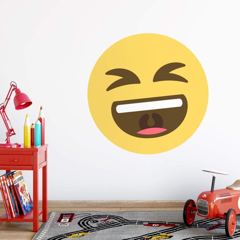 Muursticker Emoji Smiling Face 2