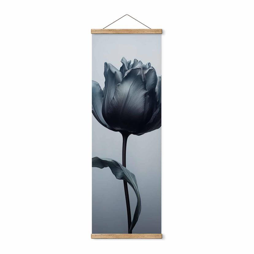 Tekstil plakat Fløjlsagtig tulipan i sort - Paksoylu