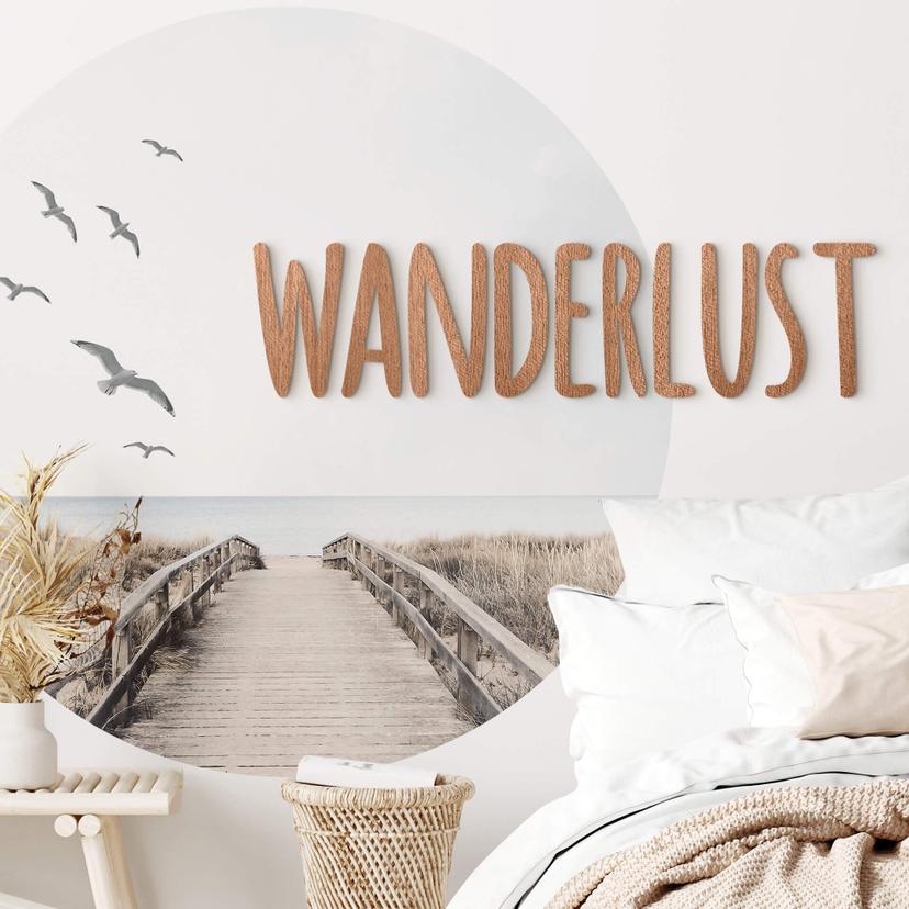 Décoration en bois placage acajou Wanderlust
