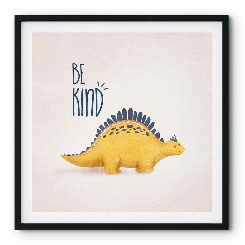 Plakat Dino Be Kind - Stegosaurus - Tunaboylu