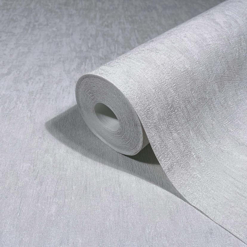 Non-woven tapeter i vitt, grått betongutseende slätt modernt