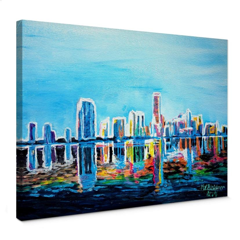 Tableau sur toile - Bleichner - Miami à la lueur des néons