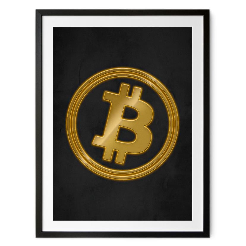 Plakat med Bitcoin-logo