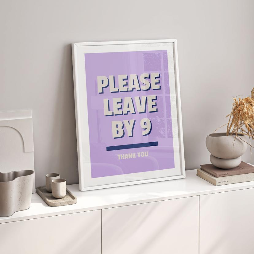 Poster Please leave by 9 - Fritsch