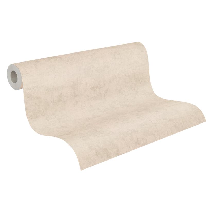 Carta da parati Skandi in tessuto non tessuto - motivo a righe sottili in terracotta e colore natura