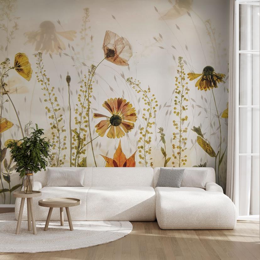 Vilde engblomster i sollys | Blomstertapet - Talen