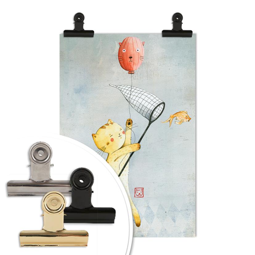 Poster - Loske - Chat avec ballon