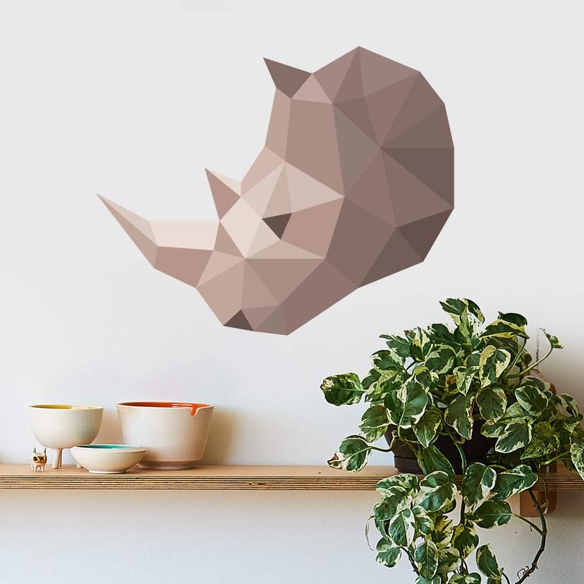Wallsticker - Polygon - Næsehorn