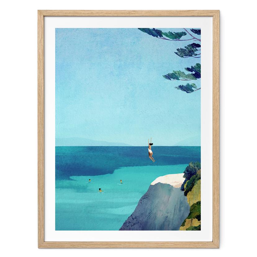 Póster Felicidad estival junto al mar azul turquesa | Póster de viajes - Rivers