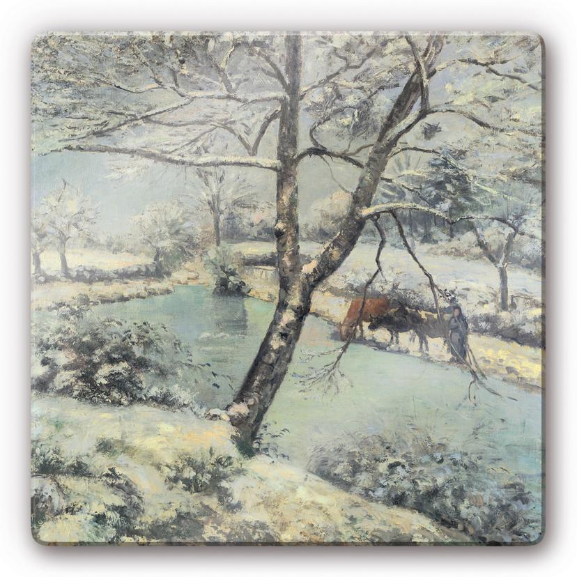 Tableau en verre - Pissarro - Paysage d'hiver à Mont-Foucault