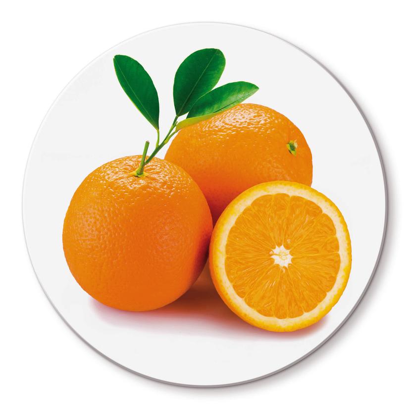 Tableau en verre - Orange - Rond