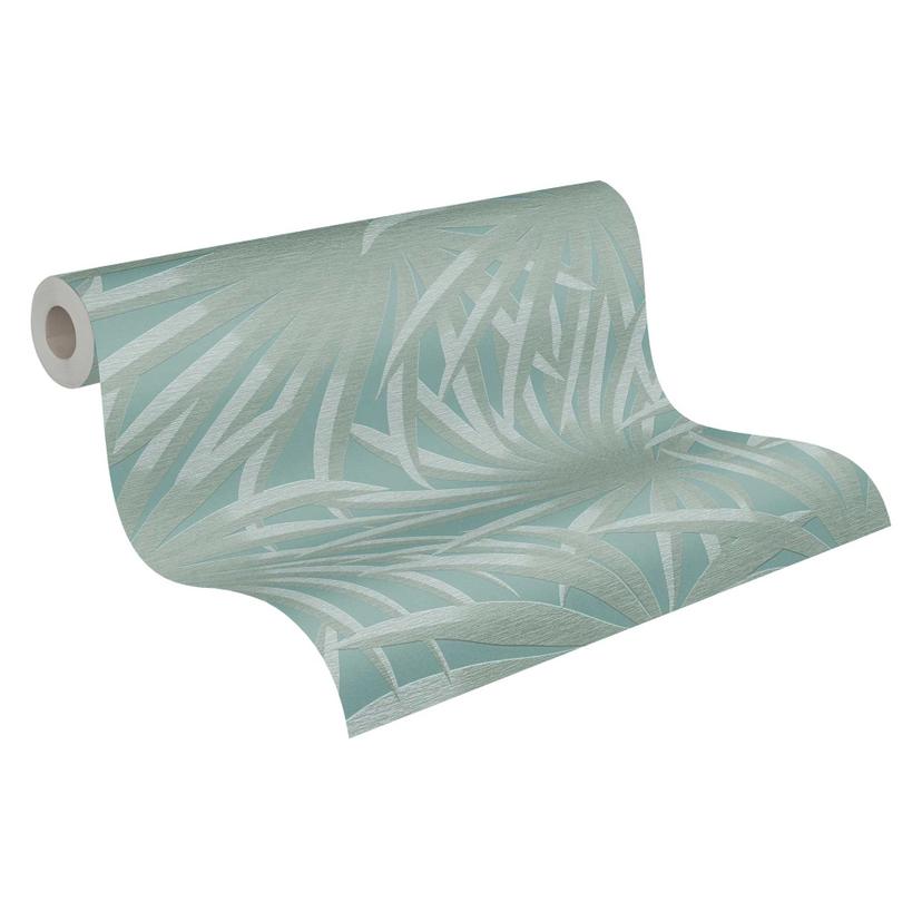 Carta da parati con foglie color menta - Carta da parati giungla con foglie di palma