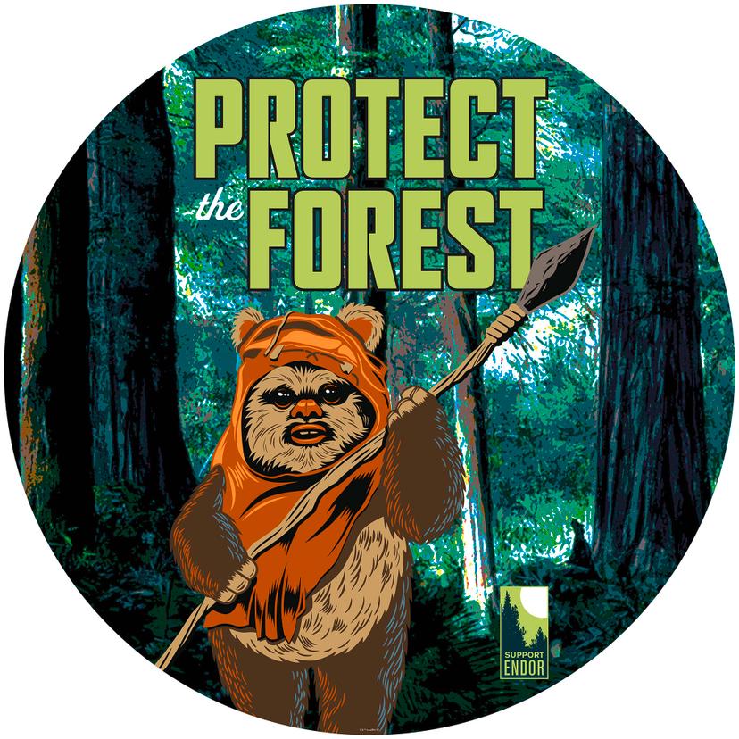 Selbstklebende Vlies Fototapete - Star Wars Protect the Forest - 125 x 125 cm