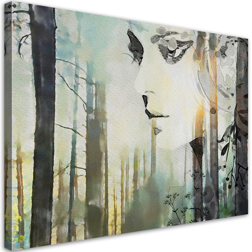 Canvasbillede, abstrakt kvindeansigt