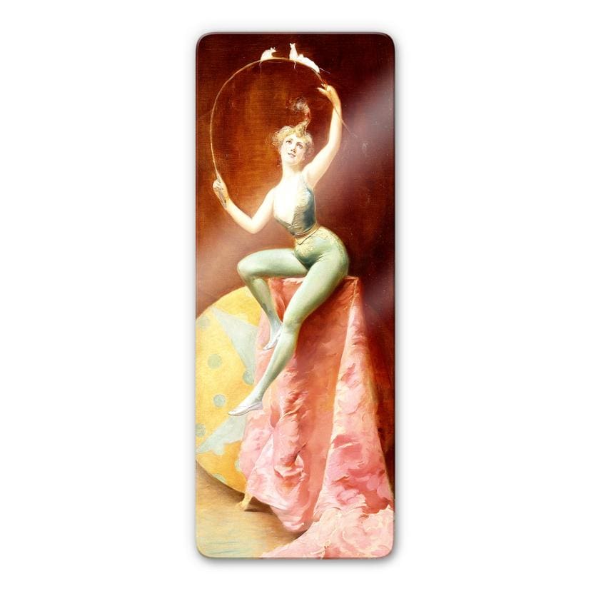 Glasbild Penot - Tänzerin mit drei weißen Mäuse